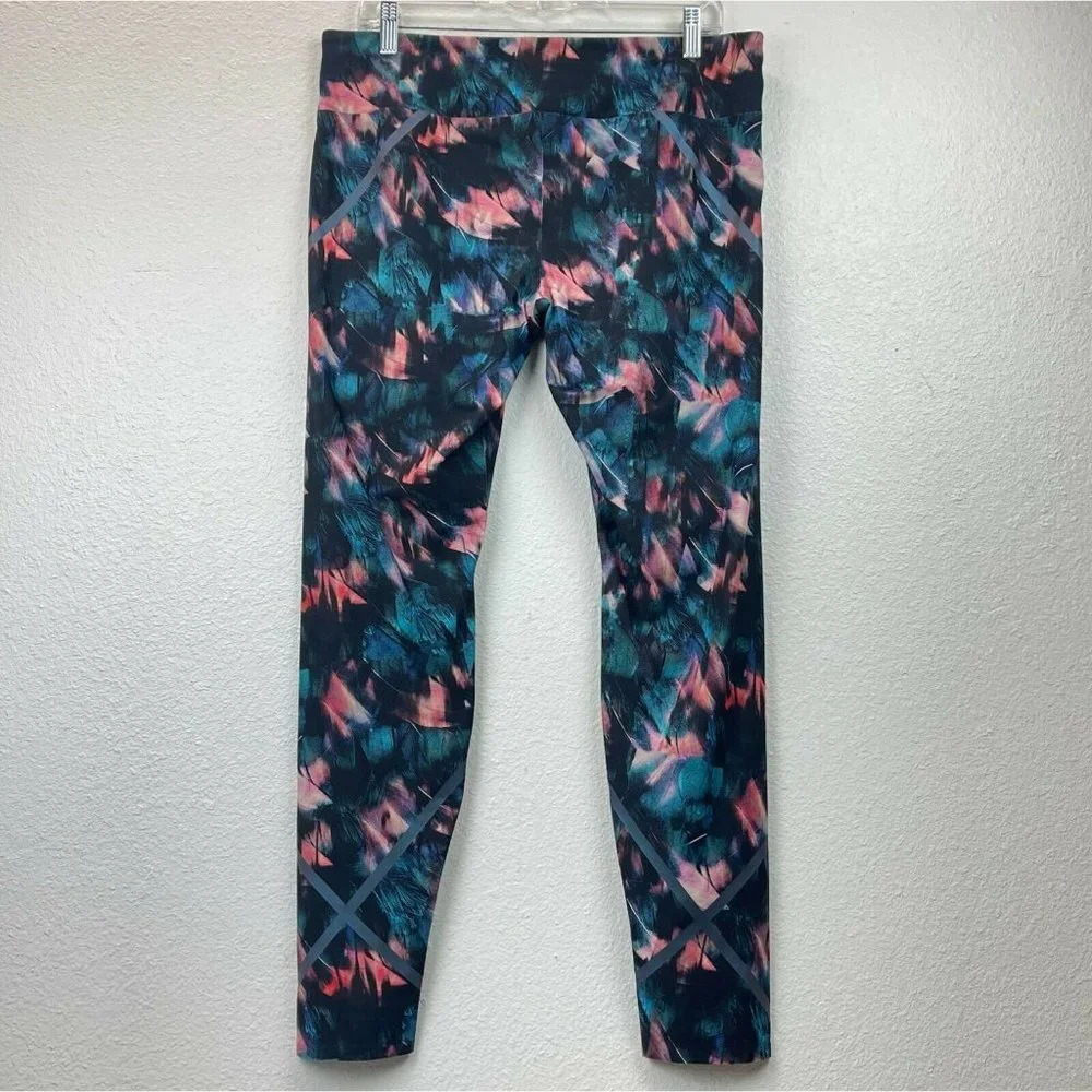 Caelum Leggings Women's Sz XL Skinny Ankle Mid Rise Pull on Athletic Blue Pink - Picture 3 of 10
